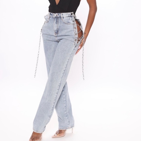 Fashion Nova Denim - Breaking Chains Straight Leg Jeans